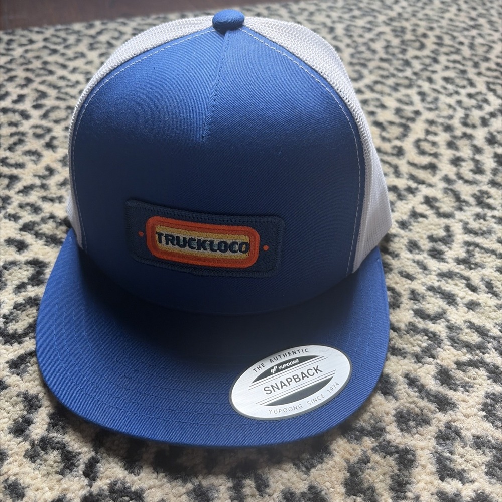 royal blue & white mesh Truckloco snapback trucker hat New On-Trend